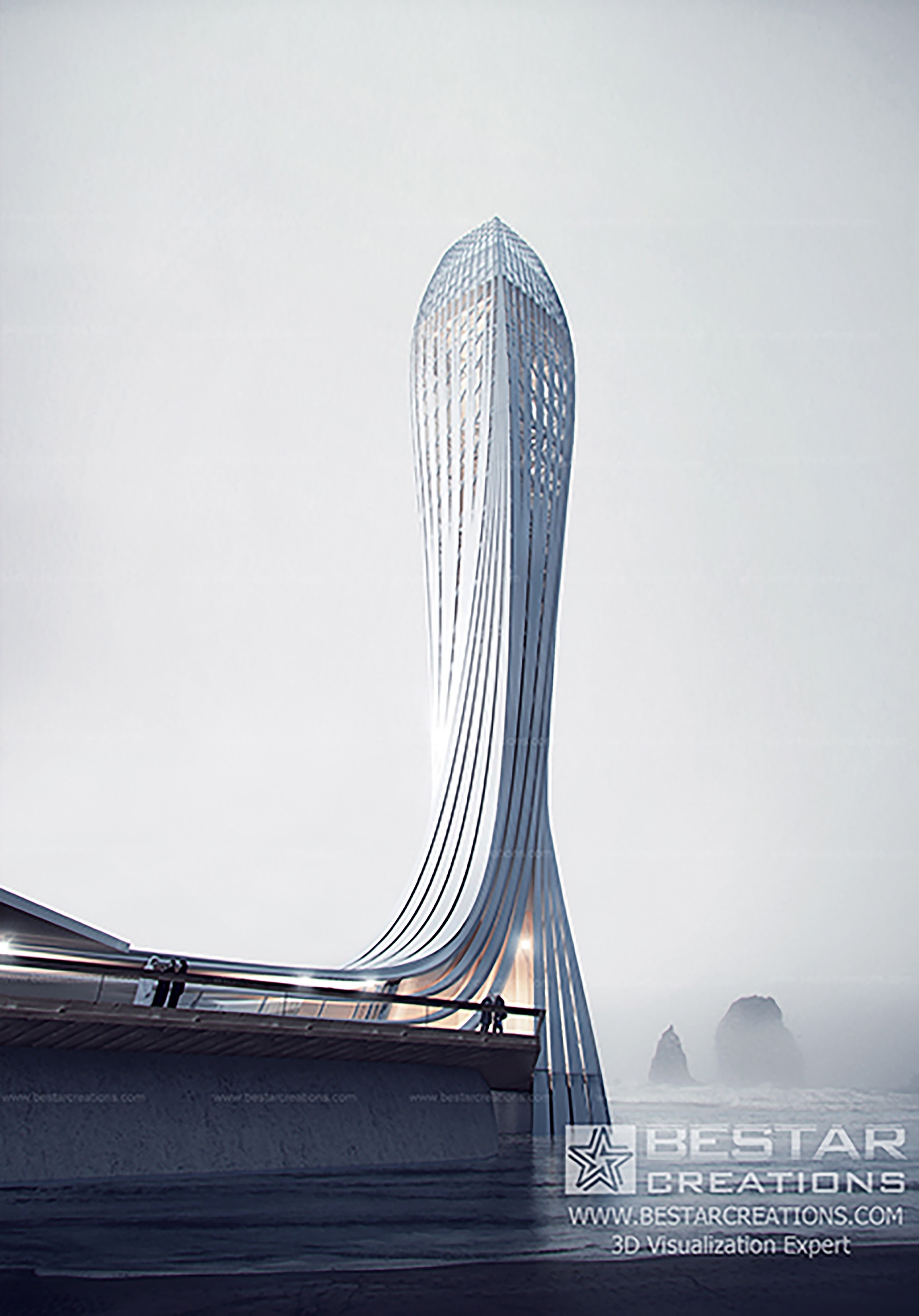 BestarCreations 3D work of LightHouse in Dubai for Zaha Haddid Architects