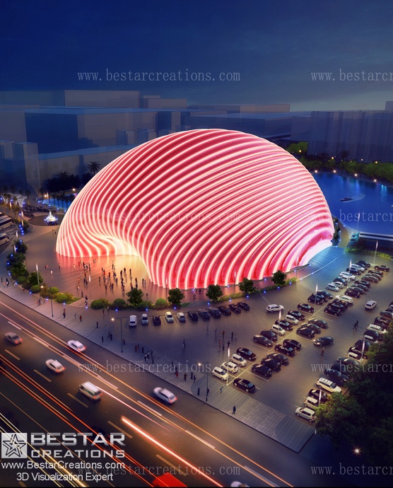 Chinese tycoon Wanda project -a seashell-shaped theatre
